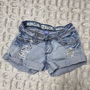 Light Blue Distressed Jean Shorts - Ten25 - Size 5-6